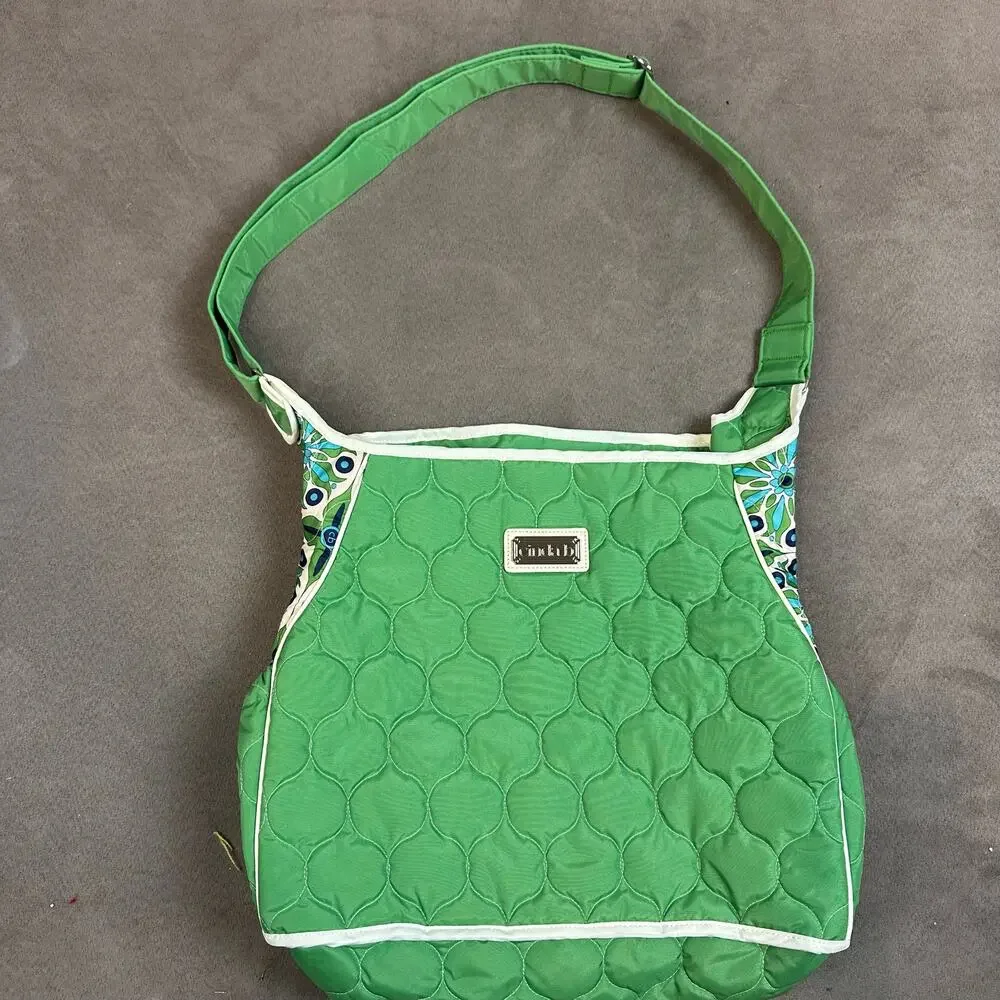 Cinda B Green Quilted Tote Diaper Bag Purse Verde Bonita Baby Changing Pad